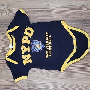 NYPD Navy and Yellow Baby Bodysuit